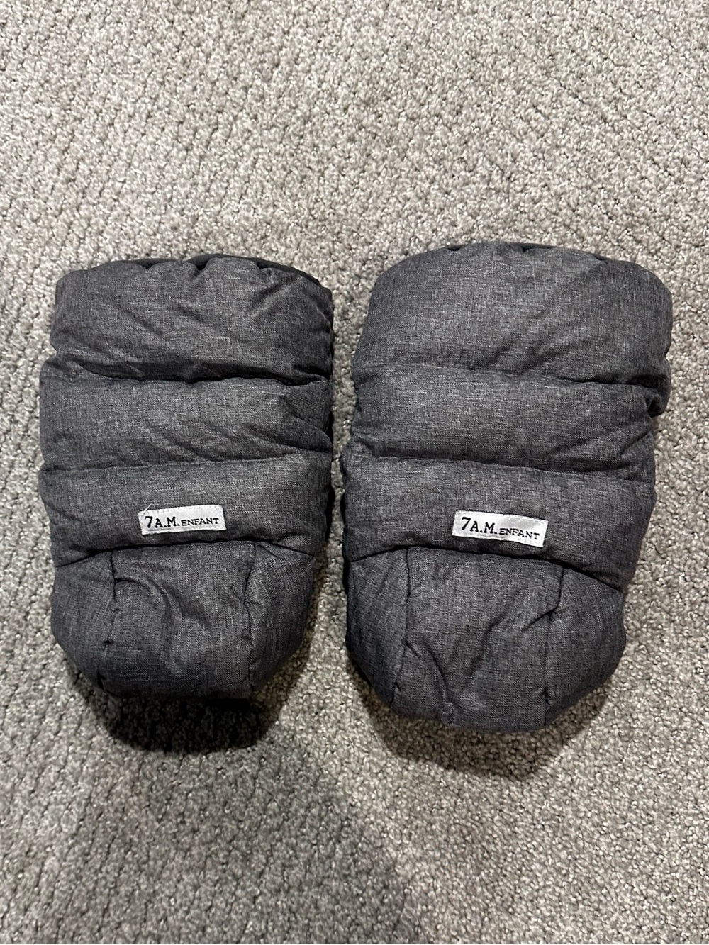 7 A.M. Enfant Kids Dark Gray Mittens - Insulated Stroller Handmuffs